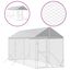 vidaXL Perrera de exterior con toldo acero galvanizado plata 2x10x2,5m, , large indicador imagen numero 1